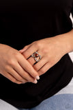 Bow Chicka Bow Wow - Brown Ring - Paparazzi Accessories Ring Bedazzle Me Pretty Mobile Fashion Boutique