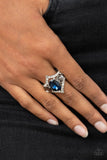 Bow Down to Dazzle - Blue Ring - Paparazzi Accessories Ring Bedazzle Me Pretty Mobile Fashion Boutique