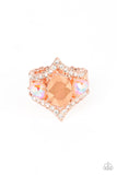 Bow Down to Dazzle - Copper Ring - Paparazzi Accessories Ring Bedazzle Me Pretty Mobile Fashion Boutique
