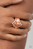 Bow Down to Dazzle - Copper Ring - Paparazzi Accessories Ring Bedazzle Me Pretty Mobile Fashion Boutique