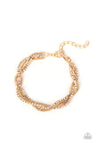 Box Office Bling - Gold Bracelet - Paparazzi Accessories Bracelet Bedazzle Me Pretty Mobile Fashion Boutique