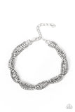 Box Office Bling - White Bracelet - Paparazzi Accessories Bracelet Bedazzle Me Pretty Mobile Fashion Boutique