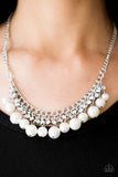 Box Office Bombshell - White Necklace - Paparazzi Accessories Necklace Bedazzle Me Pretty Mobile Fashion Boutique