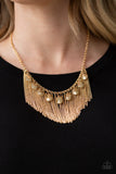 Bragging Rights - Gold Necklace - Paparazzi Accessories Necklace Bedazzle Me Pretty Mobile Fashion Boutique