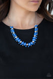 BRAGs To Riches - Blue Necklace - Paparazzi Accessories Necklace Bedazzle Me Pretty Mobile Fashion Boutique