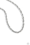 Braided Ballad - Silver Necklace - Paparazzi Accessories Necklace Bedazzle Me Pretty Mobile Fashion Boutique