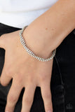 Braided Twilight - White Bracelet - Paparazzi Accessories Bracelet Bedazzle Me Pretty Mobile Fashion Boutique