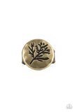 Branched Out Beauty - Brass Ring - Paparazzi Accessories Ring Bedazzle Me Pretty Mobile Fashion Boutique