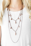 Bravo Bravado - Copper Necklace - Paparazzi Accessories Necklace Bedazzle Me Pretty Mobile Fashion Boutique