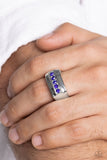 BRAWL For One - Blue Ring - Paparazzi Accessories Ring Bedazzle Me Pretty Mobile Fashion Boutique