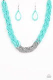 Brazilian Brilliance - Turquoise Blue Necklace - Paparazzi Accessories Necklace Bedazzle Me Pretty Mobile Fashion Boutique