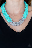 Brazilian Brilliance - Turquoise Blue Necklace - Paparazzi Accessories Necklace Bedazzle Me Pretty Mobile Fashion Boutique