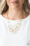 Break The Cycle - Gold Necklace - Paparazzi Accessories Necklace Bedazzle Me Pretty Mobile Fashion Boutique