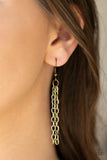 Breaking Pattern - Brass Necklace - Paparazzi Accessories Necklace Bedazzle Me Pretty Mobile Fashion Boutique