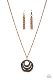 Breaking Pattern - Copper Necklace - Paparazzi Accessories Necklace Bedazzle Me Pretty Mobile Fashion Boutique
