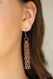 Breaking Pattern - Copper Necklace - Paparazzi Accessories Necklace Bedazzle Me Pretty Mobile Fashion Boutique