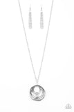 Breaking Pattern - Silver Necklace - Paparazzi Accessories Necklace Bedazzle Me Pretty Mobile Fashion Boutique