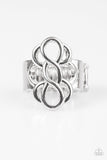Breathe It All In - Silver Ring - Paparazzi Accessories Ring Bedazzle Me Pretty Mobile Fashion Boutique
