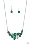 Breathtaking Brilliance - Green Necklace - Paparazzi Accessories Necklace Bedazzle Me Pretty Mobile Fashion Boutique