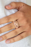 Breezy Blossoms - Rose Gold Ring - Paparazzi Accessories Ring Bedazzle Me Pretty Mobile Fashion Boutique