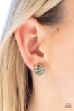 Bright As A Button - Brass Earrings - Paparazzi Accessories Earrings Bedazzle Me Pretty Mobile Fashion Boutique
