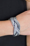 Bring On The Bling - Blue Bracelet - Paparazzi Accessories Bracelet Bedazzle Me Pretty Mobile Fashion Boutique