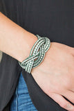 Bring On The Bling - Green Bracelet - Paparazzi Accessories Bracelet Bedazzle Me Pretty Mobile Fashion Boutique