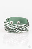 Bring On The Bling - Green Bracelet - Paparazzi Accessories Bracelet Bedazzle Me Pretty Mobile Fashion Boutique