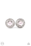 Broadway Breakout - Pink Clip-On Earrings - Paparazzi Accessories Clip-On Earrings Bedazzle Me Pretty Mobile Fashion Boutique