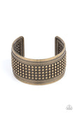 Bronco Bust - Brass Bracelet - Paparazzi Accessories Bracelet Bedazzle Me Pretty Mobile Fashion Boutique