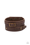 Bronco Bustin Buckles - Brass Mens Bracelet - Paparazzi Accessories Mens Bracelet Bedazzle Me Pretty Mobile Fashion Boutique