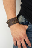 Bronco Bustin Buckles - Brass Mens Bracelet - Paparazzi Accessories Mens Bracelet Bedazzle Me Pretty Mobile Fashion Boutique