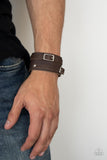 Bronco Bustin Buckles - Brown Mens Bracelet - Paparazzi Accessories Mens Bracelet Bedazzle Me Pretty Mobile Fashion Boutique