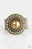 Bronx Beauty - Brass Ring - Paparazzi Accessories Ring Bedazzle Me Pretty Mobile Fashion Boutique
