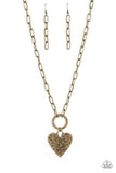 Brotherly Love - Brass Necklace - Paparazzi Accessories Necklace Bedazzle Me Pretty Mobile Fashion Boutique