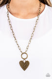 Brotherly Love - Brass Necklace - Paparazzi Accessories Necklace Bedazzle Me Pretty Mobile Fashion Boutique