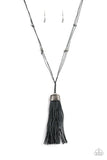 Brush It Off - Silver Necklace - Paparazzi Accessories Necklace Bedazzle Me Pretty Mobile Fashion Boutique