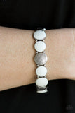 Bubble Blast - White Bracelet - Paparazzi Accessories Bracelet Bedazzle Me Pretty Mobile Fashion Boutique