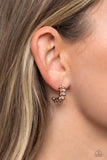Bubbling Beauty - Rose Gold Earrings - Paparazzi Accessories Earrings Bedazzle Me Pretty Mobile Fashion Boutique