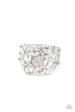 Bubbling Bravado - White Ring - Paparazzi Accessories Ring Bedazzle Me Pretty Mobile Fashion Boutique