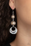 Bubbling To The Surface - Brown Earrings - Paparazzi Accessories Earrings Bedazzle Me Pretty Mobile Fashion Boutique