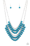 Bubbly Boardwalk - Blue Necklace - Paparazzi Accessories Necklace Bedazzle Me Pretty Mobile Fashion Boutique