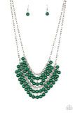 Bubbly Boardwalk - Green Necklace - Paparazzi Accessories Necklace Bedazzle Me Pretty Mobile Fashion Boutique