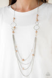 Bubbly Bright - Brown Necklace - Paparazzi Accessories Necklace Bedazzle Me Pretty Mobile Fashion Boutique