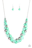 Bubbly Brilliance - Green Necklace - Paparazzi Accessories Necklace Bedazzle Me Pretty Mobile Fashion Boutique