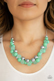 Bubbly Brilliance - Green Necklace - Paparazzi Accessories Necklace Bedazzle Me Pretty Mobile Fashion Boutique