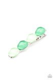 Bubbly Reflections - Green Hair Clip - Paparazzi Accessories Hair Clip Bedazzle Me Pretty Mobile Fashion Boutique