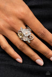 Bucketful of Bouquets - Brown Ring - Paparazzi Accessories Ring Bedazzle Me Pretty Mobile Fashion Boutique