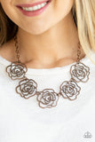 Budding Beauty - Copper Necklace - Paparazzi Accessories Necklace Bedazzle Me Pretty Mobile Fashion Boutique