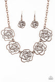 Budding Beauty - Copper Necklace - Paparazzi Accessories Necklace Bedazzle Me Pretty Mobile Fashion Boutique